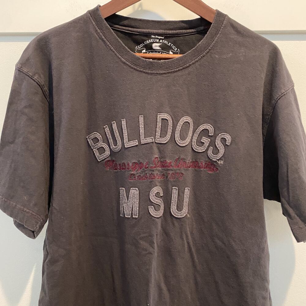 Mississippi‎ State Bulldogs Shirt Men Large Maroon Grey Colosseum Appliqué